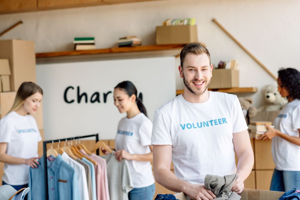 volunteers at charity event