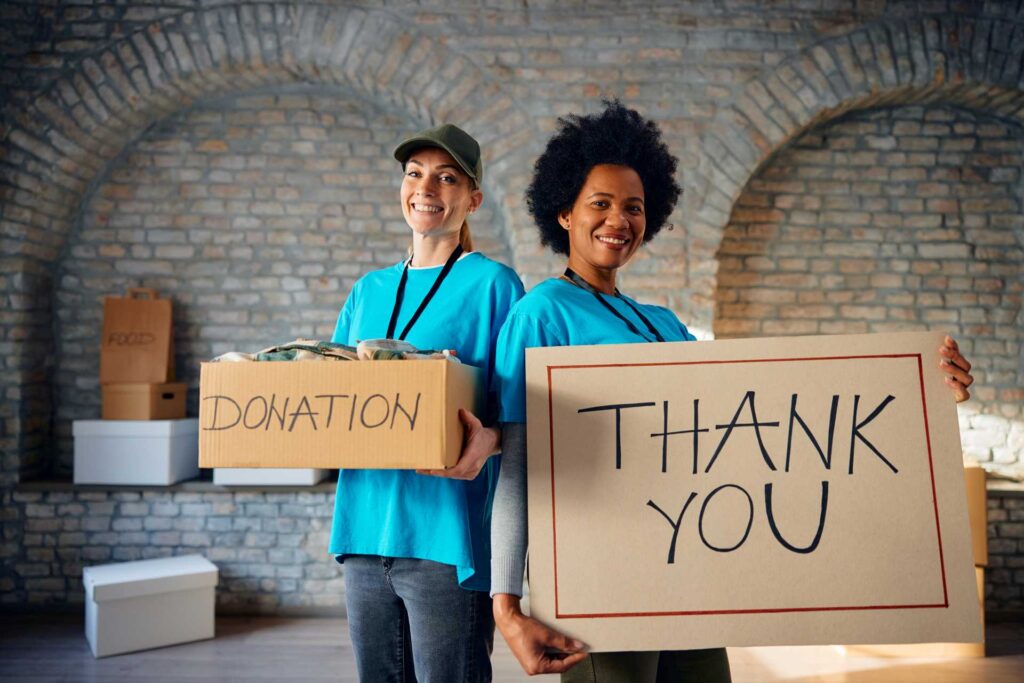 donor retention strategy, A group of volunteers working for a charity drive